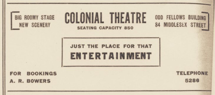 Colonial Theater Ad