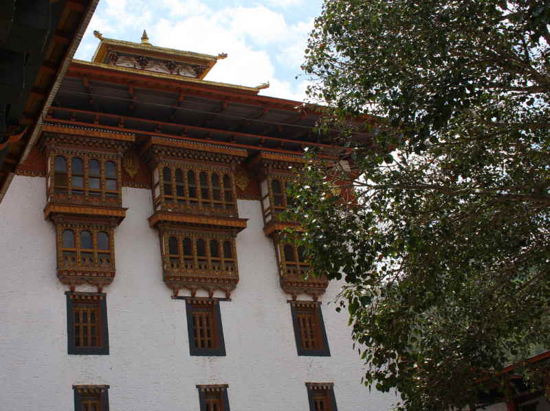 The utse (tower) seperates the secular and religious courtyards, Punakha Dzong