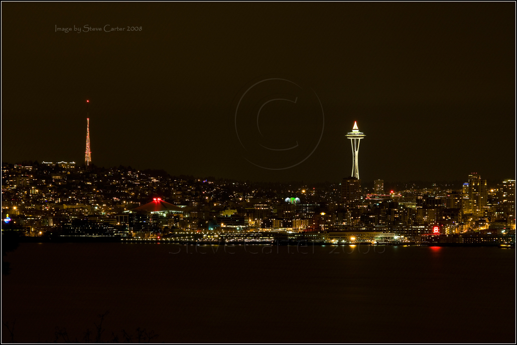 Space Needle and the Seattle Skyline at Night