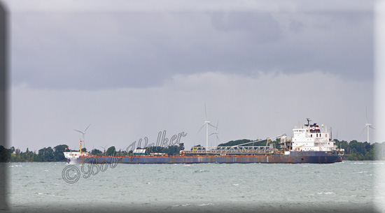 Freighter On The St. Lawrence River Making Its Way To Lake Ontario