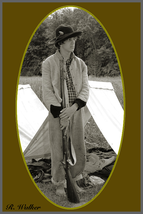 Young Rebel Solder At Encampment