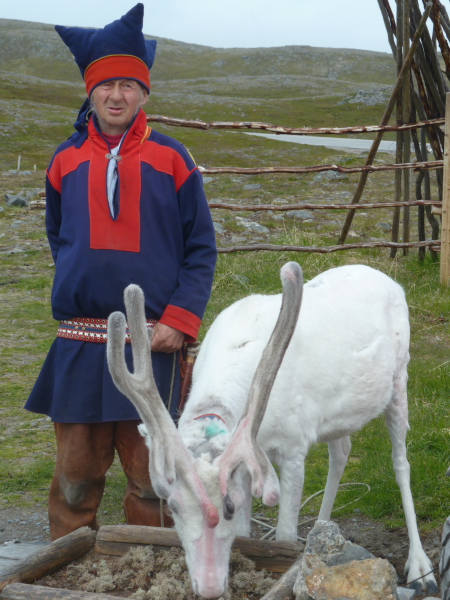 Honningsvag - Sami man on way to The North Cape