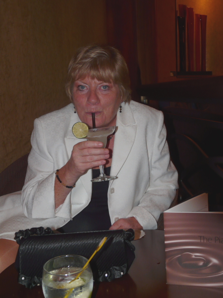 Arcadia Margaret enjoying another drink onboard
