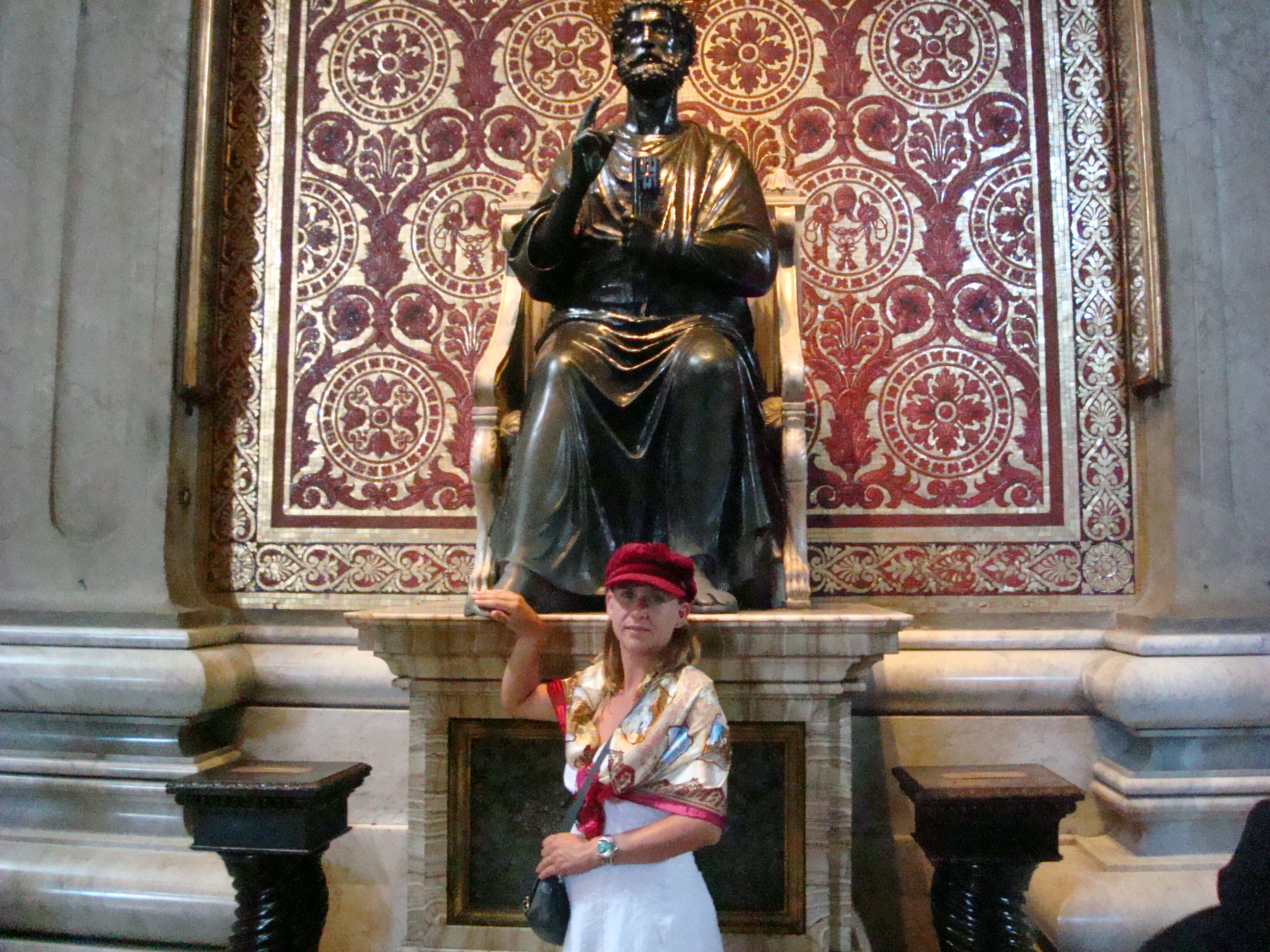 Rubbing St. Peters foot for luck