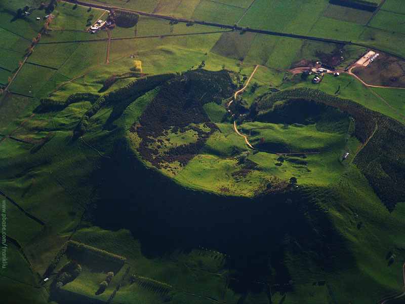 New Zealand from above - dead volcano