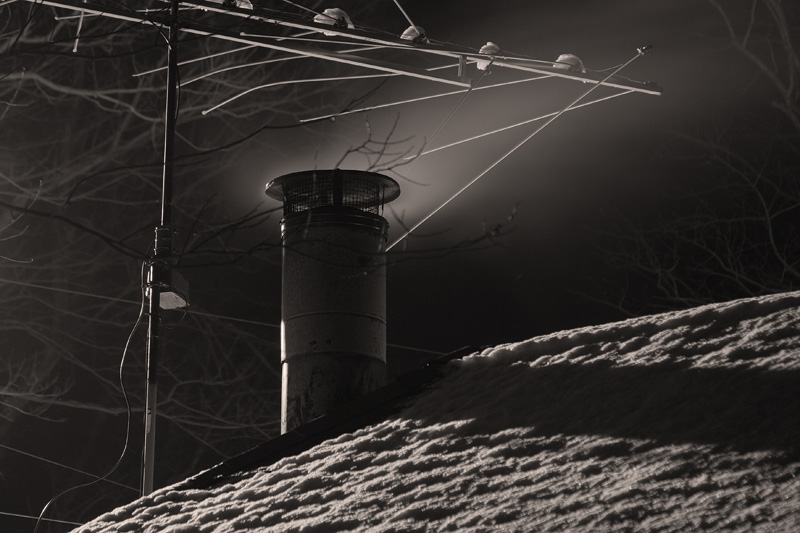 night rooftop B/W