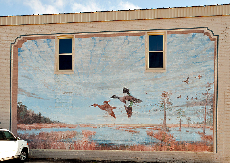 A mural in Gueydan, LA, the self proclaimed Duck Capital of the World.