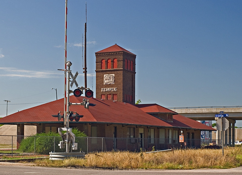 A trackside view of the MK&T Station