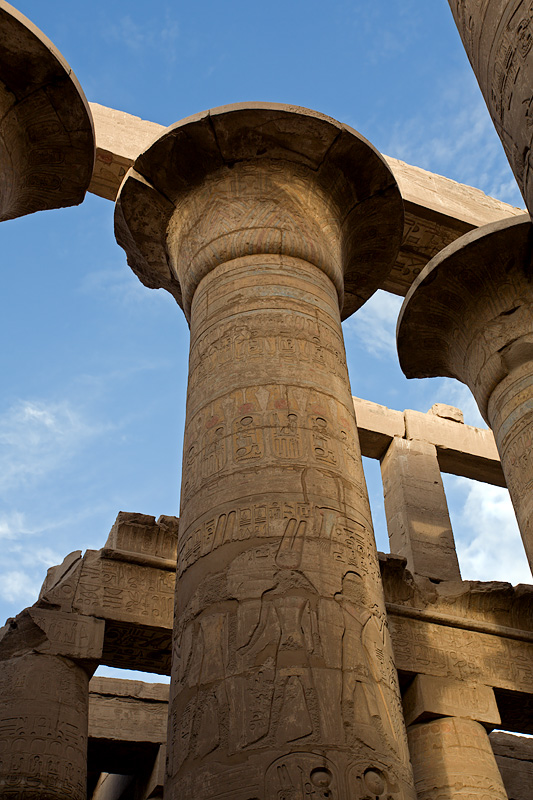 Karnak Temple:Columns from  Great Hypostyle Hall