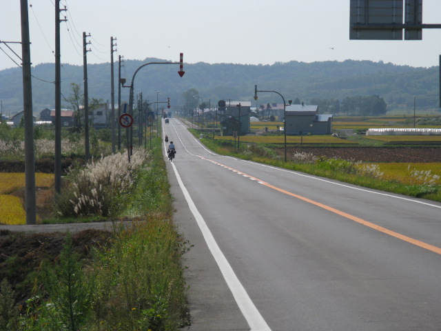 Road to Tsukigata city where we camped for 100 yen (@$1.00).