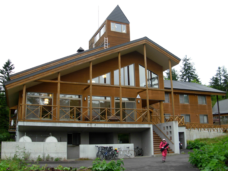 Our home, a youth Hostel,  after 3,000 ft. of climbing. We all share a tatami room. Too cold to camp,