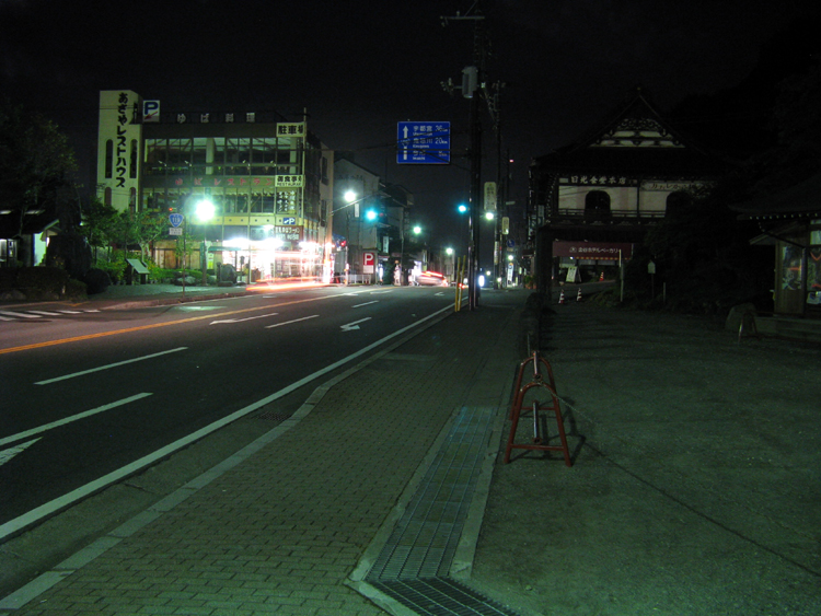 Geno and I hit the streets of Nikko at night looking for food.