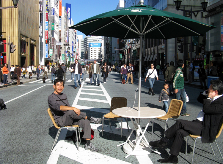 The street was closed to car traffic today.