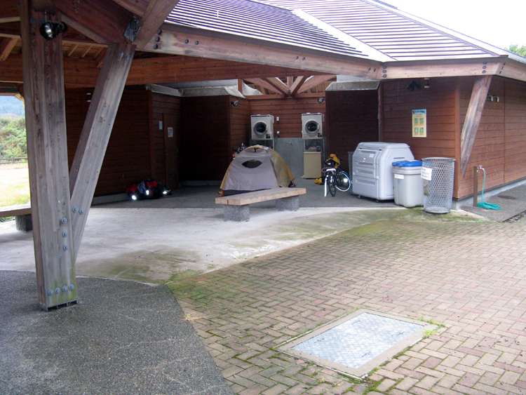 Our campsite. The rain was heavy during the night.