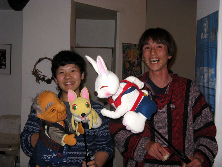 Two Japanese Puppeteers stayed at the YH. They travel and perform at elementary schools.