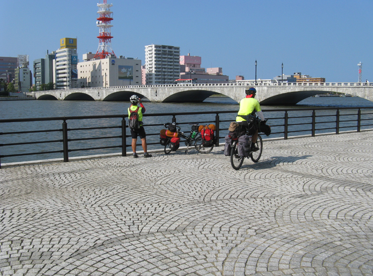 Our plan is visit to Niigata for half a day, then ride to a campground outside the city.