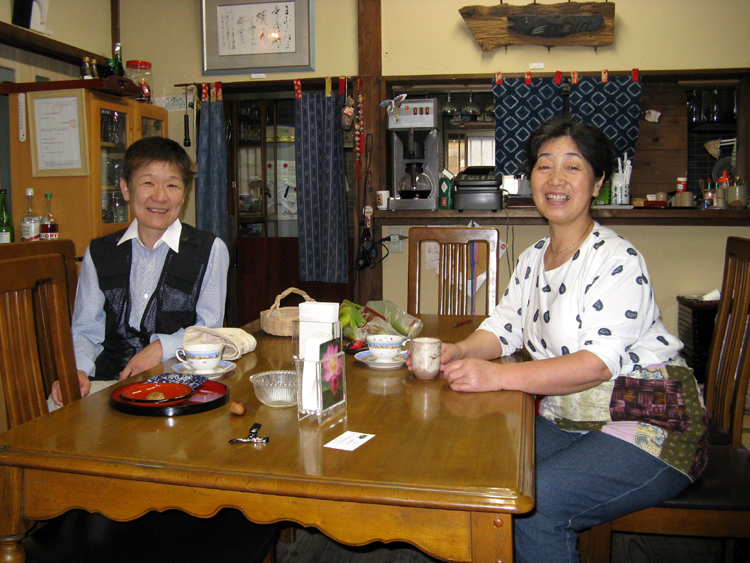 Artist wife on the right. She was very friendly and showed us around her home.