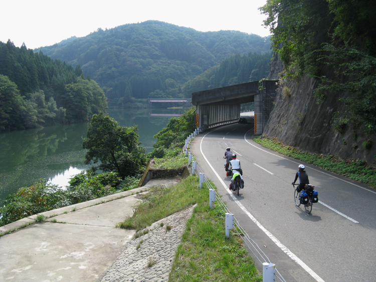 Our scenic road pass a reservoir.