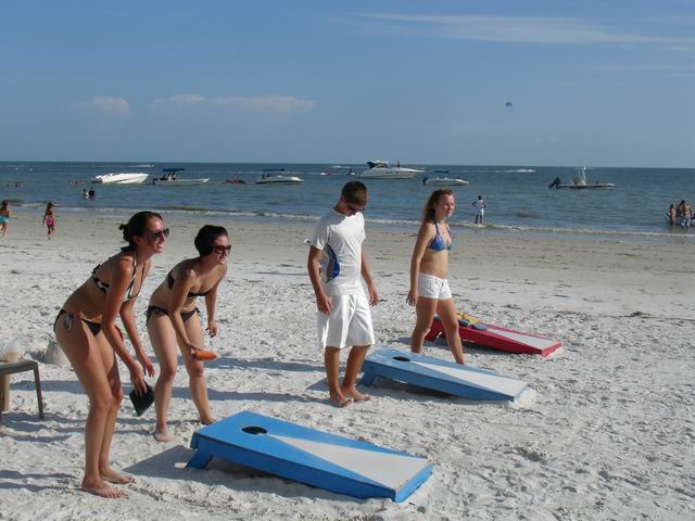 Playing on the beach