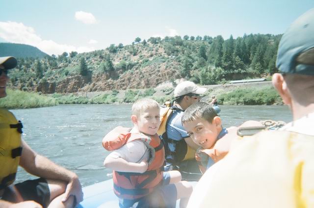 The Boys rafting