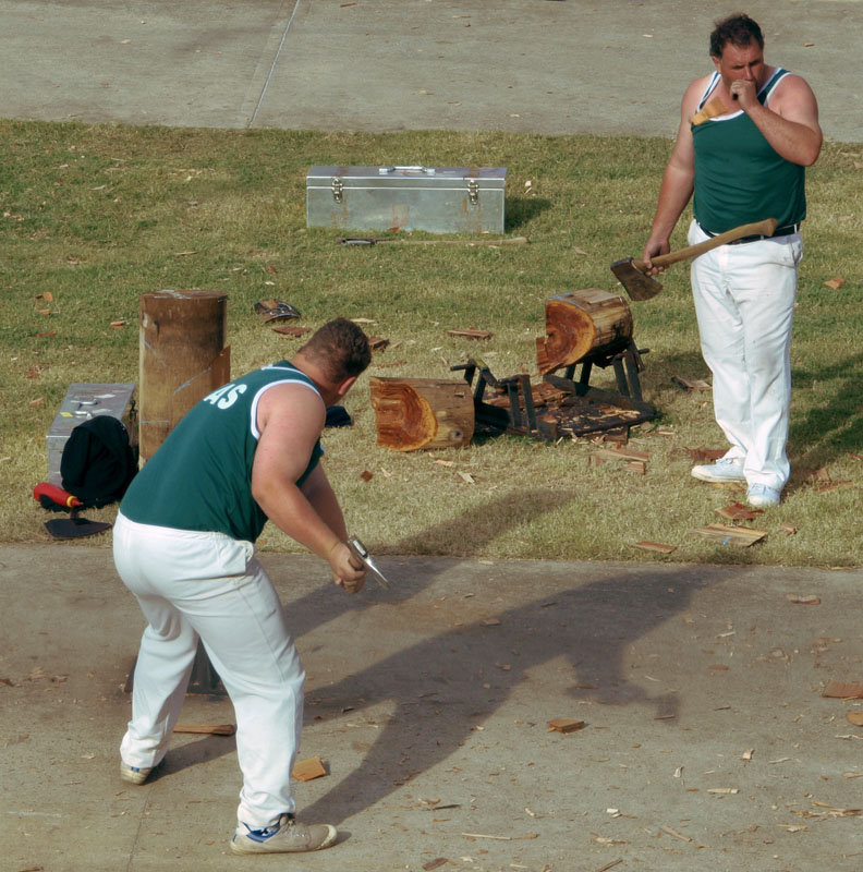 Father and son axemen