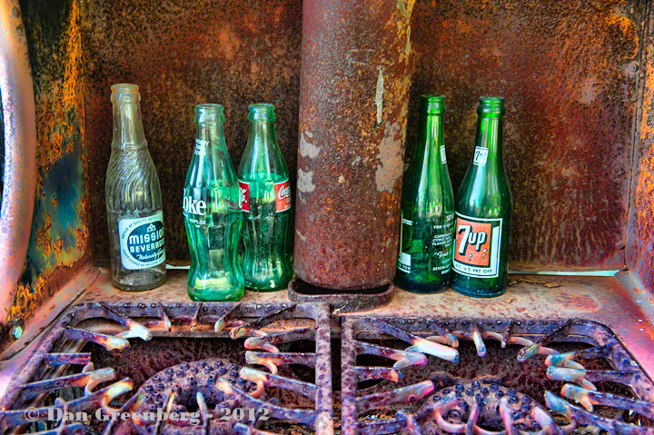 Pop Bottles and Rusted Gas Stove