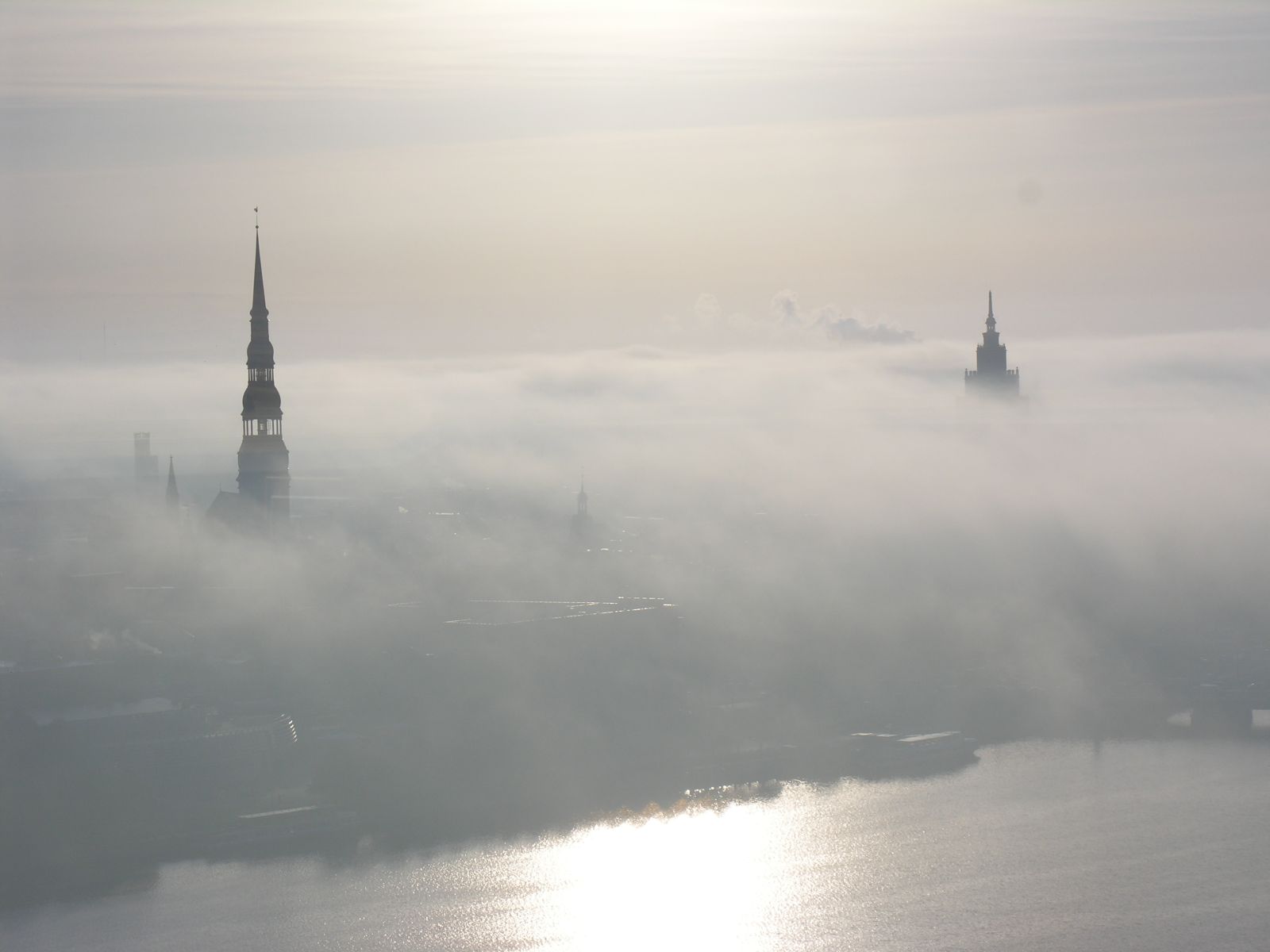 Towers of St.Peters church and the Academy of Sciences stand out