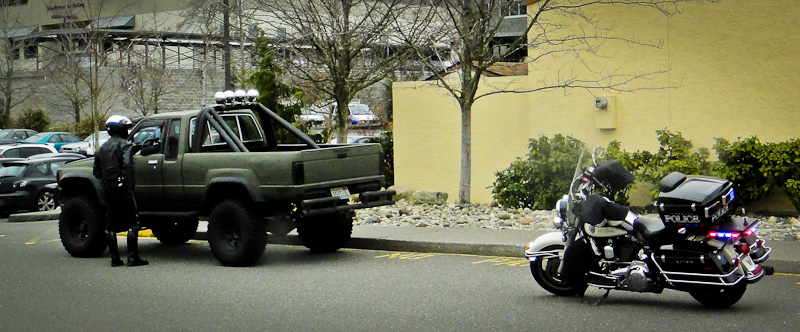 Cool truck, cool bike = trouble