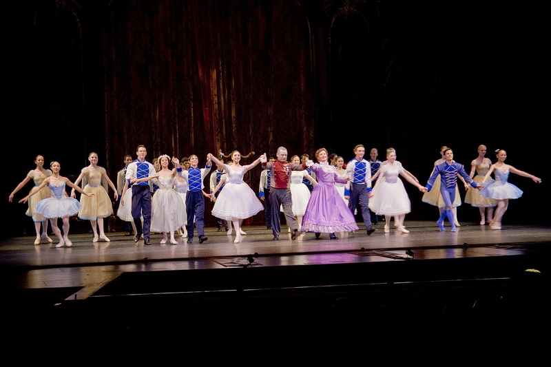Two of the faculty danced as the Headmistress and the General (center front) in the Graduation Ball. 