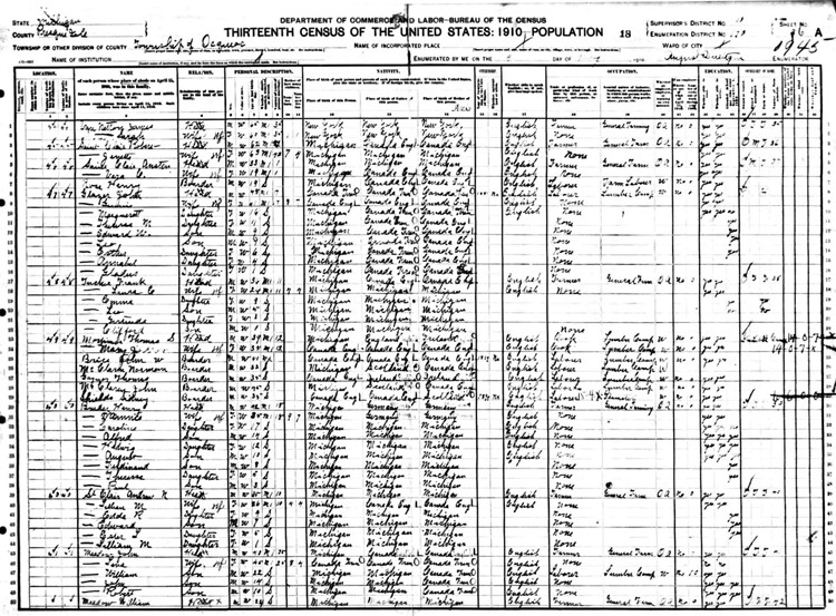 1910 MI Census (A)