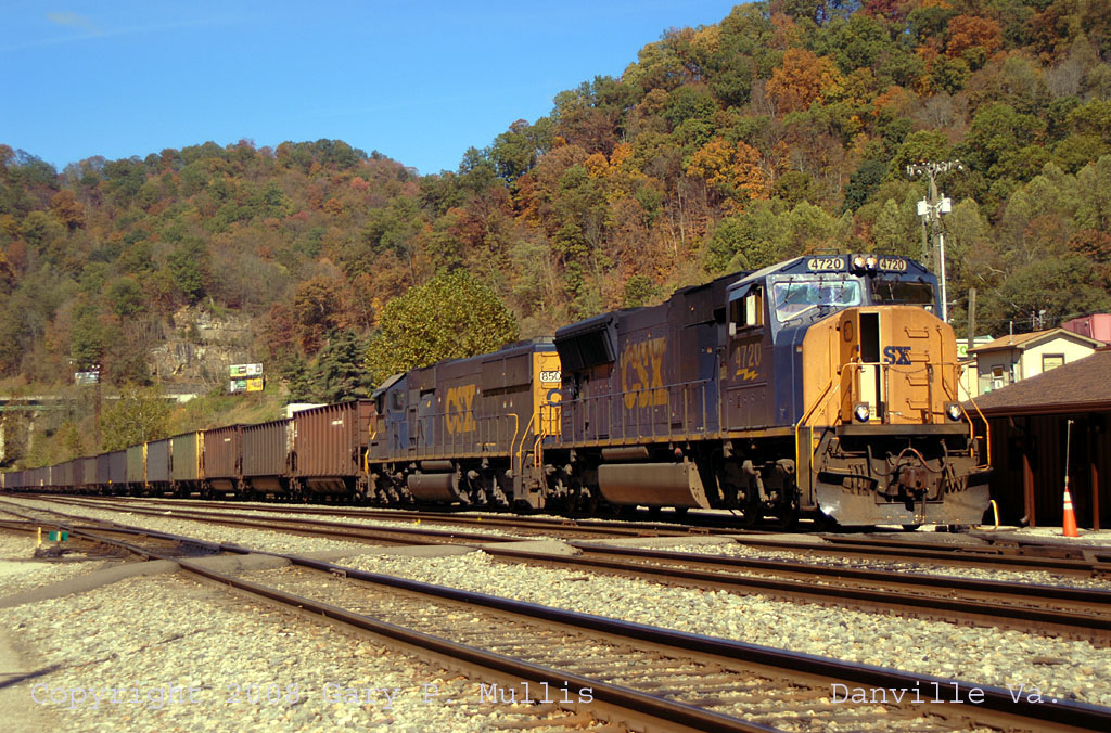 Empties waiting to go to the mines at Danville WV.