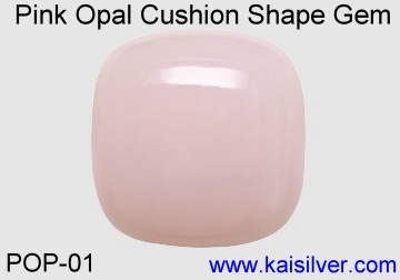 Pink Opal Gemstone, Cushion Cut Pink Opal Stone From Peru