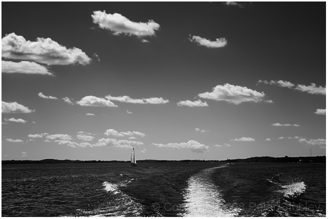 Sailboat in the wake.