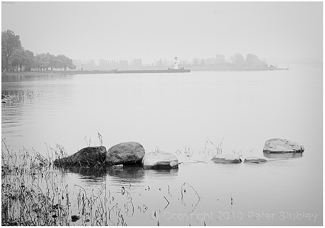 Misty gray day.
