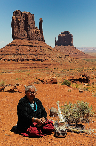Jessie Phillips Weaving baskets