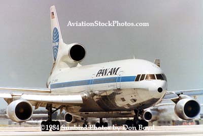 1984 - Pan Am L1011-500 N514PA Clipper White Falcon aviation airline stock photo