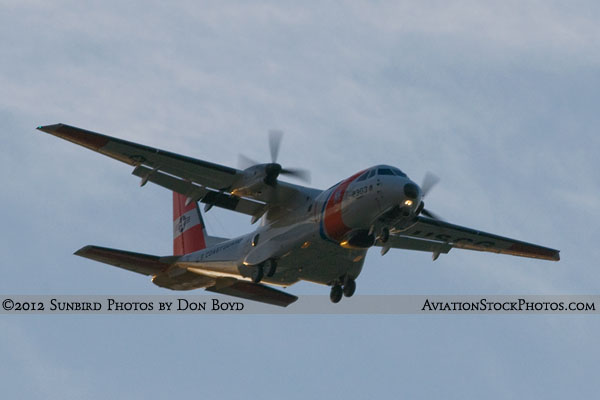 2012 - USCG CASA HC-144A Ocean Sentry #2303 on approach to Opa-locka Executive Airport military aviation stock photo