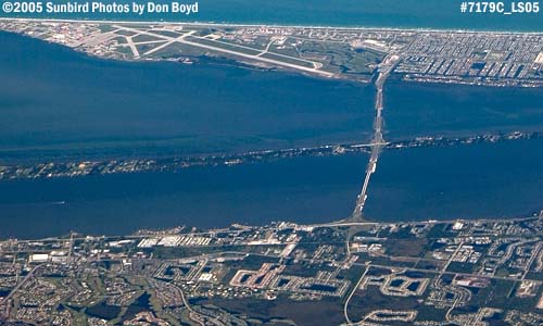 2005 - Patrick Air Force Base (top) and Melbourne (bottom) aerial stock photo #7179C