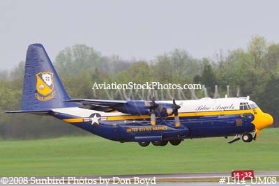 USMC Blue Angels Fat Albert C-130T #164763 at the Great Tennessee Air Show practice show at Smyrna aviation stock photo #1514