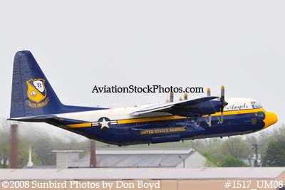 USMC Blue Angels Fat Albert C-130T #164763 at the Great Tennessee Air Show practice show at Smyrna aviation stock photo #1517