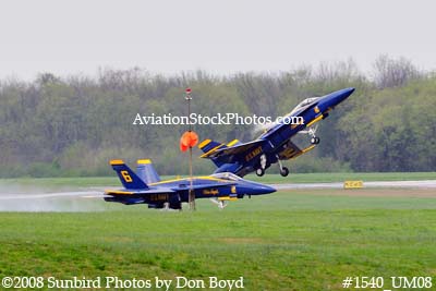 The Blue Angels solos taking off at the 2008 Great Tennessee Air Show practice show at Smyrna aviation stock photo #1540