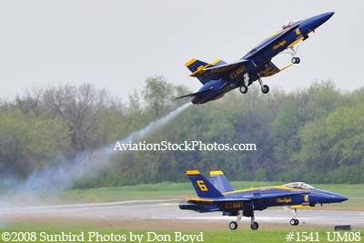 The Blue Angels solos taking off at the 2008 Great Tennessee Air Show practice show at Smyrna aviation stock photo #1541