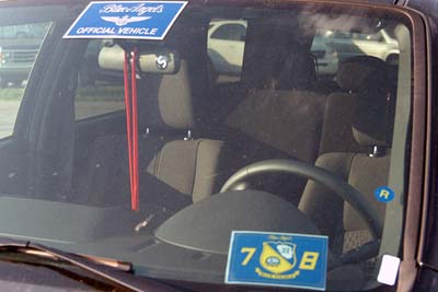 Blue Angels vehicle stickers on rental SUV's for the pilots stock photo #0097
