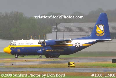 USMC Blue Angels Fat Albert C-130T #164763 at the Great Tennessee Air Show practice show at Smyrna aviation stock photo #1508