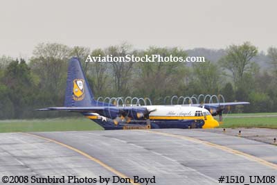 USMC Blue Angels Fat Albert C-130T #164763 at the Great Tennessee Air Show practice show at Smyrna aviation stock photo #1510