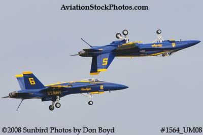 The Blue Angels #5 and #6 at the 2008 Great Tennessee Air Show practice show at Smyrna aviation stock photo #1564