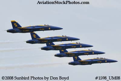 The Blue Angels at the 2008 Great Tennessee Air Show practice show at Smyrna aviation stock photo #1598