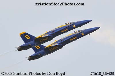 The Blue Angels #5 and #6 at the 2008 Great Tennessee Air Show practice show at Smyrna aviation stock photo #1610