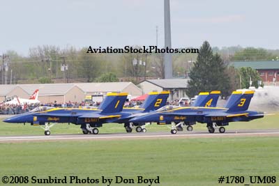 The Blue Angels takeoff at the 2008 Great Tennessee Air Show at Smyrna aviation stock photo #1780