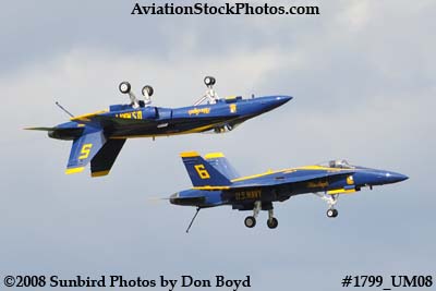 Blue Angels #5 and #6 at the 2008 Great Tennessee Air Show at Smyrna aviation stock photo #1799
